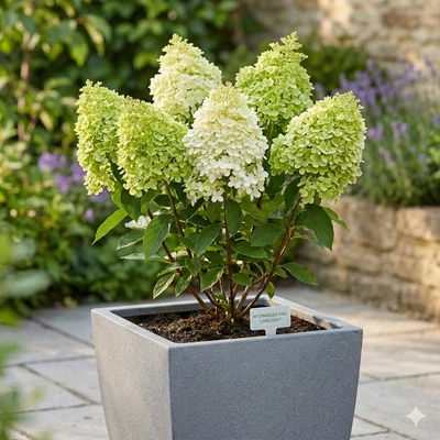 A Hydrangea paniculata 'Limelight' (Bugás hortenzia)